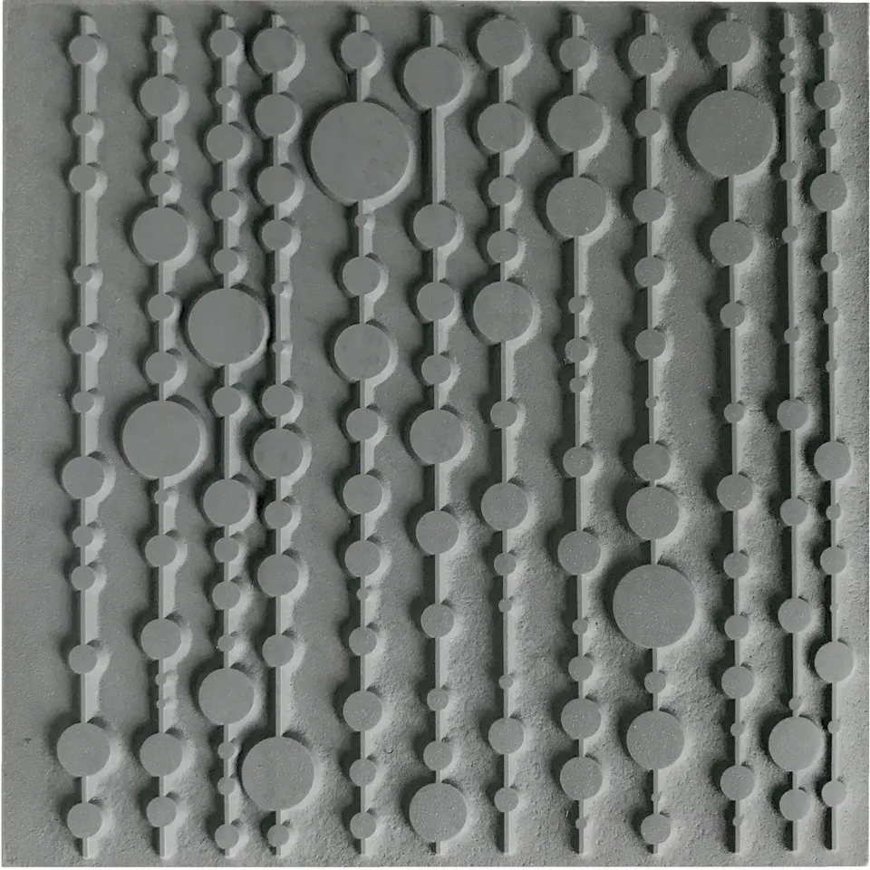 cernit-plaque-texture-gris-9x9cm-accessoire-relief image 1