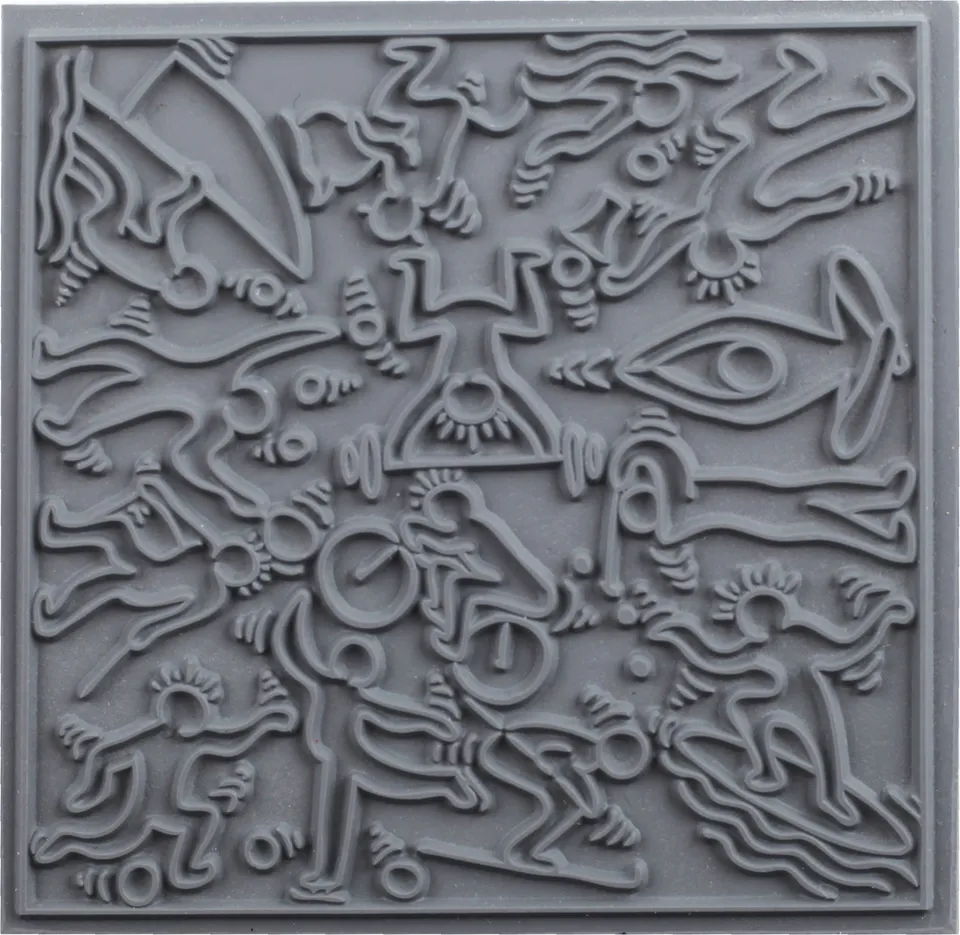 cernit-plaque-texture-gris-9x9cm-caoutchouc image 1